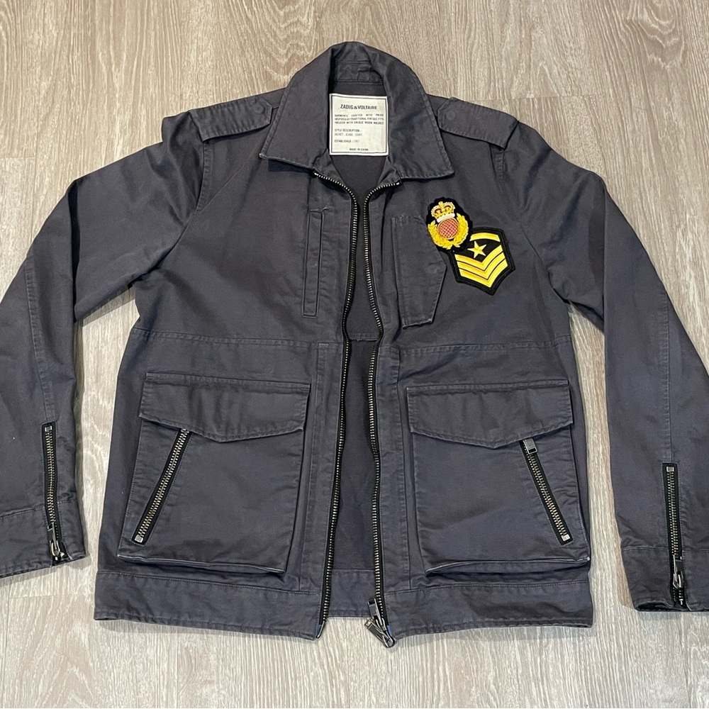 Zadig & Voltaire Military Insignia Patch Field Jacket Sz. S Boby Vintage $398